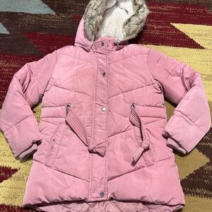 Wonder Nation Pink Quilted Jacket with Hood (size 6/7)